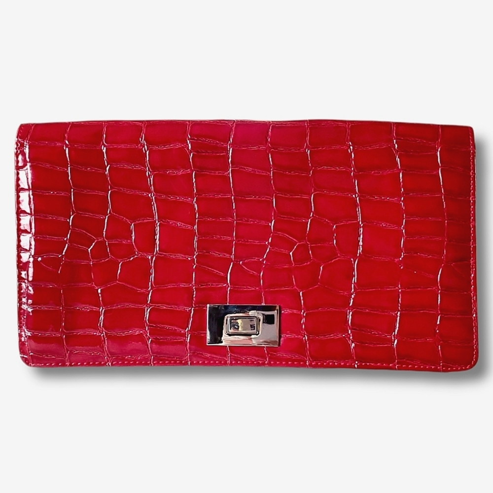 Vintage Murval Large Glossy Red Clutch